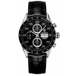 Correa de reloj Tag Heuer CV2A10/0.FC6235 Cuero Negro 22mm